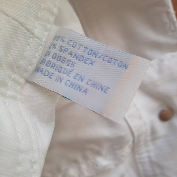 Y2K Low Rise White Denim Mini Skirt US 9 Frayed Raw Hem 2000s - Picture 7 of 7